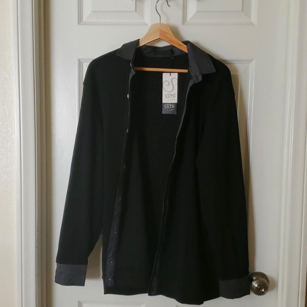 ZGTG Men's Black Shirt